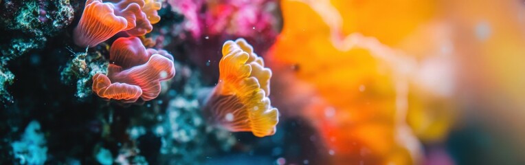Poster - Vibrant coral textures showcasing underwater beauty in a tropical reef ecosystem