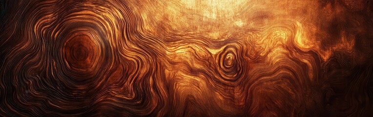 Aufkleber - Intricate patterns of polished wood grain reveal smooth, rich textures in natural artistry