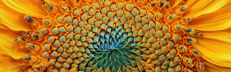 Poster - Bright sunflower blossoms radiant yellow petals in full bloom during summer days