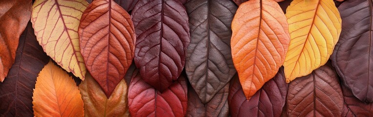 Poster - Vibrant autumn leaves in shades of red and orange capturing the essence of fall in a serene setting