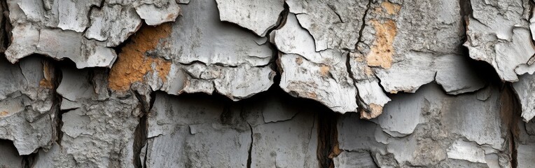 Poster - Weathered wood texture with peeling layers and intricate patterns on a rustic surface