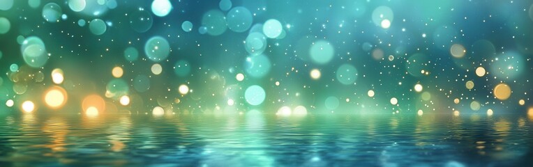 Poster - Light sparkles reflecting on the water create a mesmerizing abstract background perfect for digital art or design projects