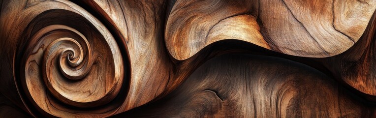 Poster - Unique abstract natural wood patterns showcasing swirling textures and rich colors