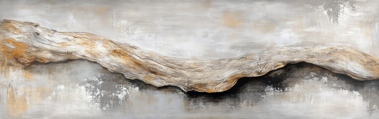 Poster - Weathered driftwood showcases natural textures and earthy tones in an abstract composition reflecting nature's artistry