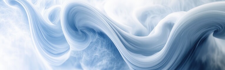 Poster - Cloud formations swirling in soft shades of blue and white create an ethereal atmosphere in the sky