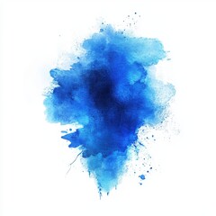 Poster - Blue watercolor stain isolated on white background