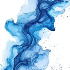 Poster - Blue watercolor stain isolated on white background