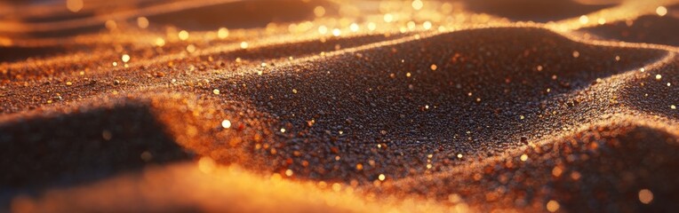 Poster - Intricate patterns of desert sand illuminated by warm sunlight at golden hour