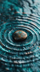 Poster - Macro shot of serene water ripples forming around a stone in a tranquil setting