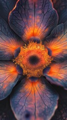 Poster - Macro shot of a flower's center showcasing intricate details and vibrant colors in full bloom