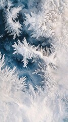 Leinwandbilder - Captivating frozen winter landscape showcasing intricate frost patterns and icy textures