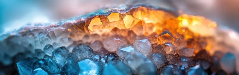 Poster - Macro exploration of a stunning crystal geode highlighting vibrant colors and intricate formations