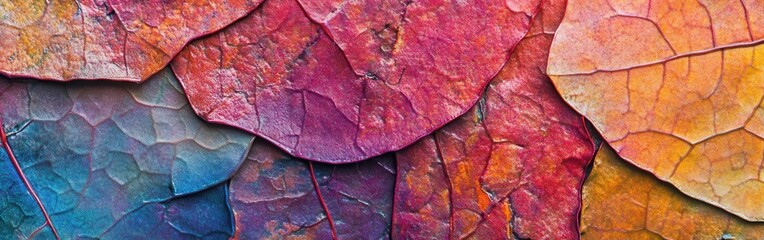 Aufkleber - Vibrant array of colorful autumn leaves showcasing seasonal beauty and intricate details in natural hues