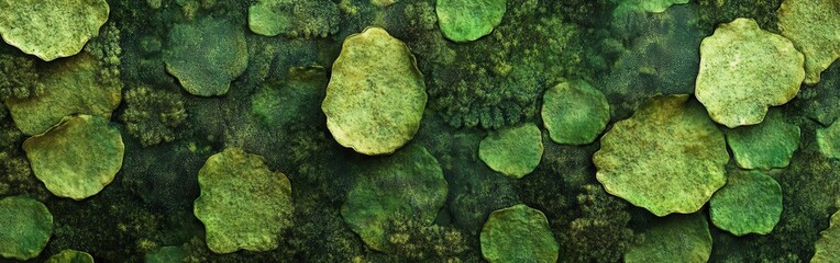 Poster - Macro view of vibrant moss displaying intricate textures and patterns in a natural habitat