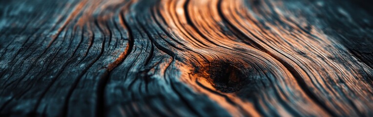 Poster - Weathered wood with rich textures and colors highlighting the natural beauty of timber in a rustic setting