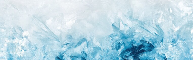 Fototapete - Intricate abstract ice patterns showcase a mesmerizing blend of blue and white hues in a high-resolution close-up