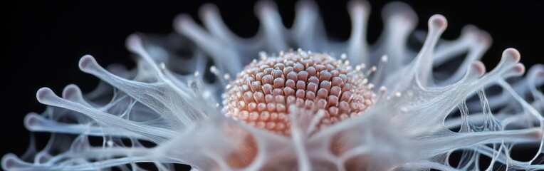 Poster - Detailed close-up of a blooming flower showcasing intricate textures and vibrant colors