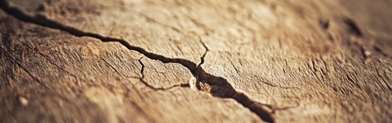 Poster - Close-up of textured wood showing fine cracks and intricate patterns in a natural setting