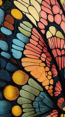 Aufkleber - Close-up view of intricate textures and vibrant colors in a detailed pattern from nature’s delicate design