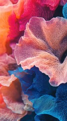 Poster - Close-up view of vibrant coral textures thriving underwater in a colorful reef ecosystem