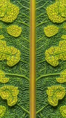 Poster - Close-up view of a fern leaf showcasing intricate fractal patterns in vibrant green hues