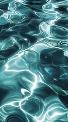 Poster - Abstract wallpaper showcasing swirling water currents in shades of blue and green with reflective light patterns