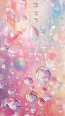 Leinwandbilder - captivating abstract wallpaper showcasing cascading water droplets on a colorful background with sof
