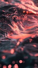 Poster - Rippling water reflects vibrant colors under soft light in an abstract composition