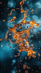 Aufkleber - Swirling oil and water create vibrant abstract patterns in dynamic motion