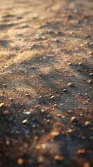 Poster - Detailed close-up of desert sand showcasing intricate textures and patterns at sunset