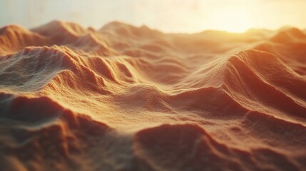 Poster - Textured sand dunes bathed in soft light during the golden hour at a serene desert location