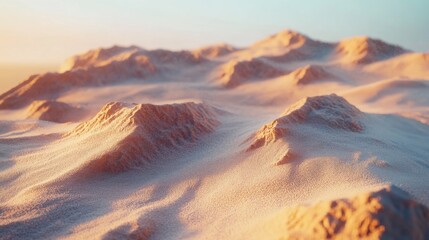 Poster - Textured sand dunes illuminated by soft light at sunset create a serene and breathtaking landscape