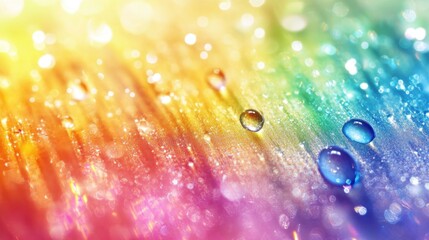 Leinwandbilder - soft close-up of colorful water quills cascading over a vibrant surface in bright lighting