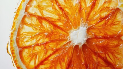 Poster - Sliced orange reveals vibrant interior showcasing juicy texture and beautiful patterns
