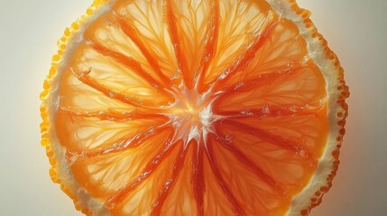 Poster - Sliced orange reveals vibrant inner textures and fresh juiciness in a close-up view
