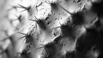 Poster - Exploring the intricate details of a cactus surface with spines and texture during daylight hours