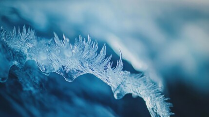 Leinwandbilder - Intricate patterns of ice forming on a tranquil lake as winter takes hold in a serene landscape