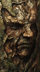 Aufkleber - Intricate details of aged tree bark showcasing deep grooves and texture in natural environment