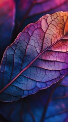 Poster - Colorful autumn leaves displaying intricate textures and vivid hues under natural light in a vibrant setting