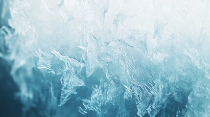 Fototapete - Abstract patterns of ice capture the beauty of winter's chill in intricate designs and textures