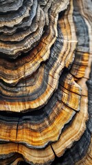 Poster - Close-up view of intricate wood growth rings showcasing natural patterns and textures