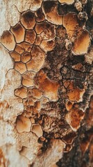 Poster - Intricate close-up of textured patterns on natural surface revealing earthy tones and unique formations