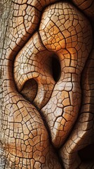 Poster - Intricate patterns of natural wood revealing hidden textures and forms in an extreme close-up view