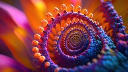 Poster - Extreme close-up of a sunflower head showcasing intricate detail and vibrant colors in natural light