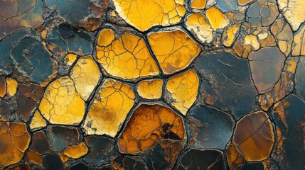 Poster - Close-up view of textured rock surface with unique patterns and colors from nature's artistry