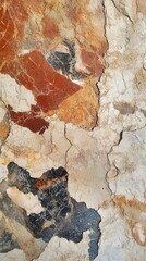 Poster - Close-up view of textured rock surface displaying vibrant mineral colors and natural patterns