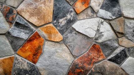 Poster - Close-up view of textured patterned stone showcasing vibrant colors and natural design elements