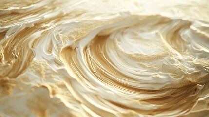 Poster - Swirling sand patterns create mesmerizing textures on a tranquil beach at sunset
