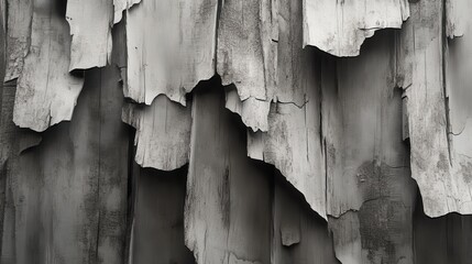 Aufkleber - Weathered wood abstract wallpaper with peeling texture and gray tones suitable for backgrounds and design