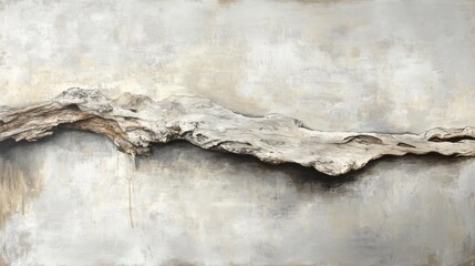 Poster - Weathered driftwood resting against a textured background showcasing natural patterns